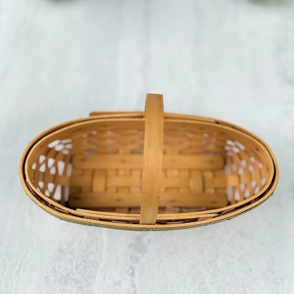 2005 Longaberger Collectors Club Miniature PEONY Basket + 2 Flower Pots #7617
